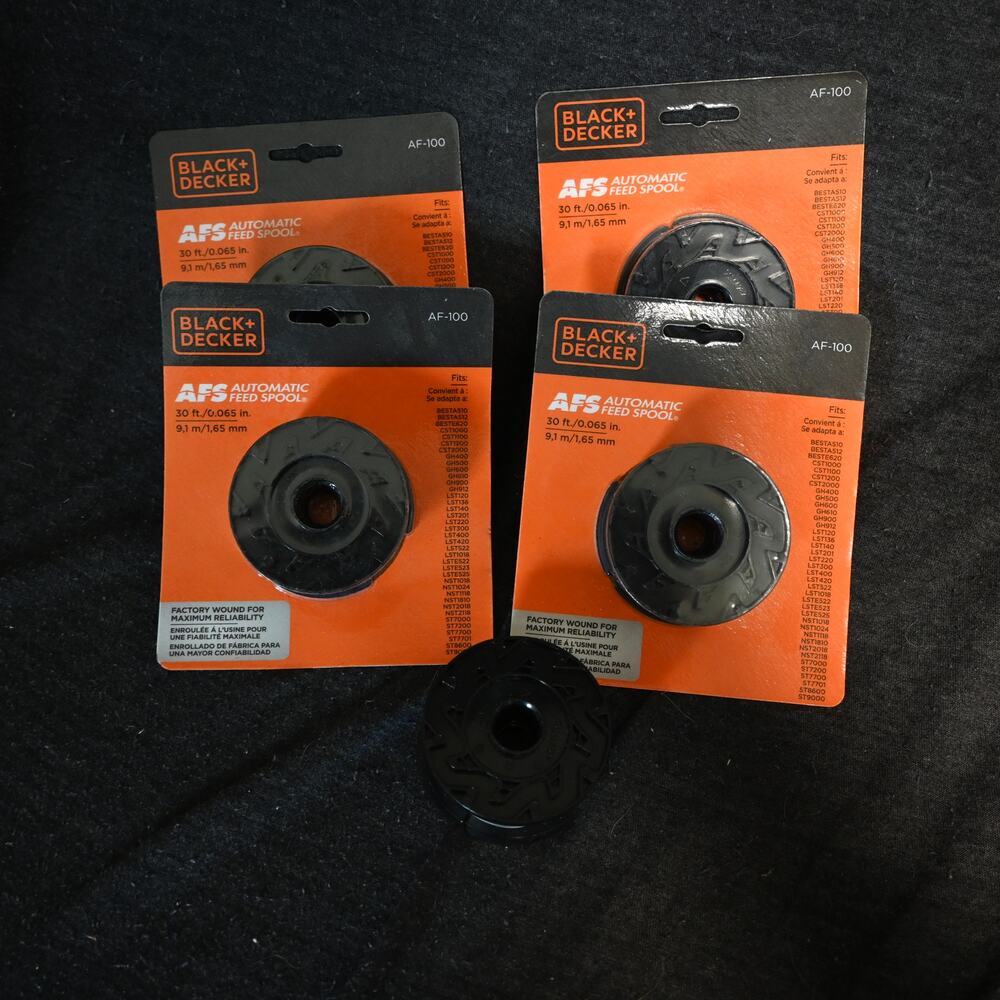 Lot of 4 Sealed Black + Decker AF-100 Automatic Feed Spool Trimmer 30ft String